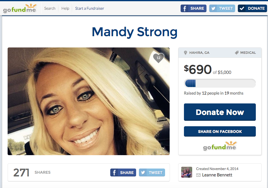 Georgia Woman Behind &#39;<b>Mandy Strong</b>&#39; Accused of Theft Over Fake Cancer Claims - Screen-Shot-2016-06-09-at-9.02.17-AM